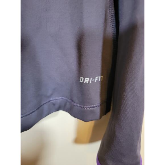Nike Pro Women's Stretch Dri-Fit Activewear Training Sweatshirt Purple SZ Large - Picture 6 of 10